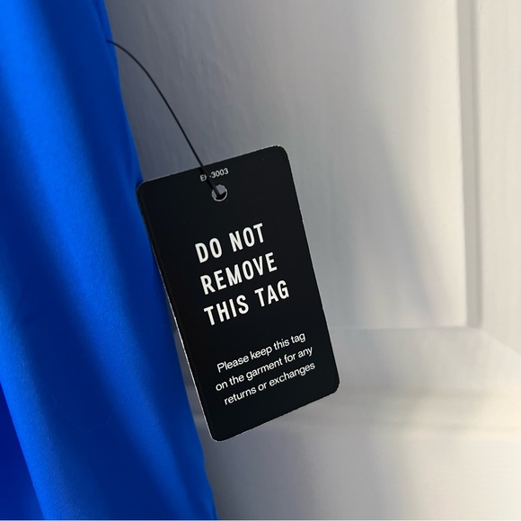 Express cowl neck blue maxi dress w/ slit and adjustable straps. SIZE small - Picture 2 of 9